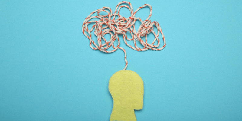 Overcome Anxiety illustration tangled string